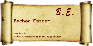 Bachar Eszter névjegykártya